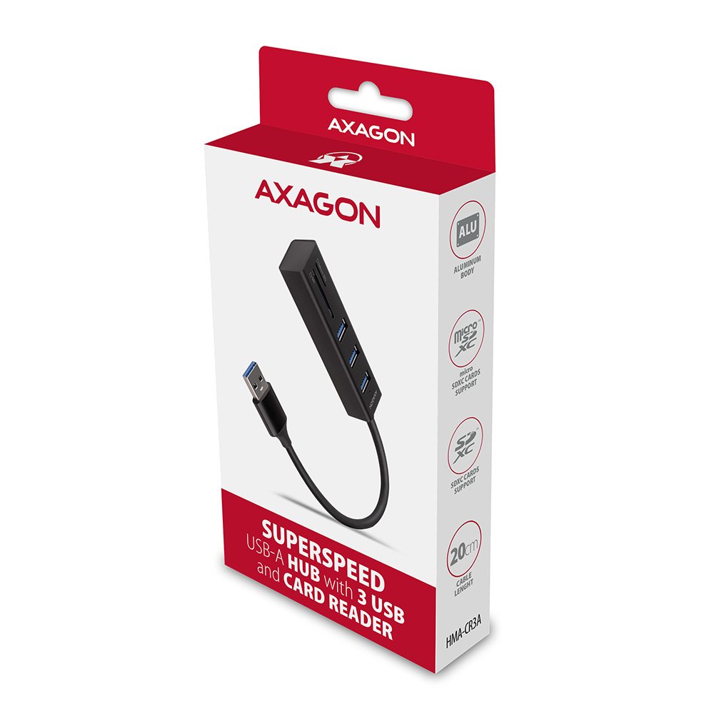 EAN 8595247905581 - Axagon HMA-CR3A base para portátil y replicador de puertos Alámbrico USB 3.2 Gen 1 (3.1 Gen 1) Type-A Neg imagen 7
