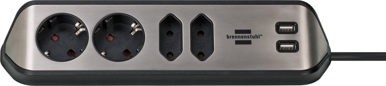 Brennenstuhl Estilo Eckstedoleiste 4-Fach Schwarz