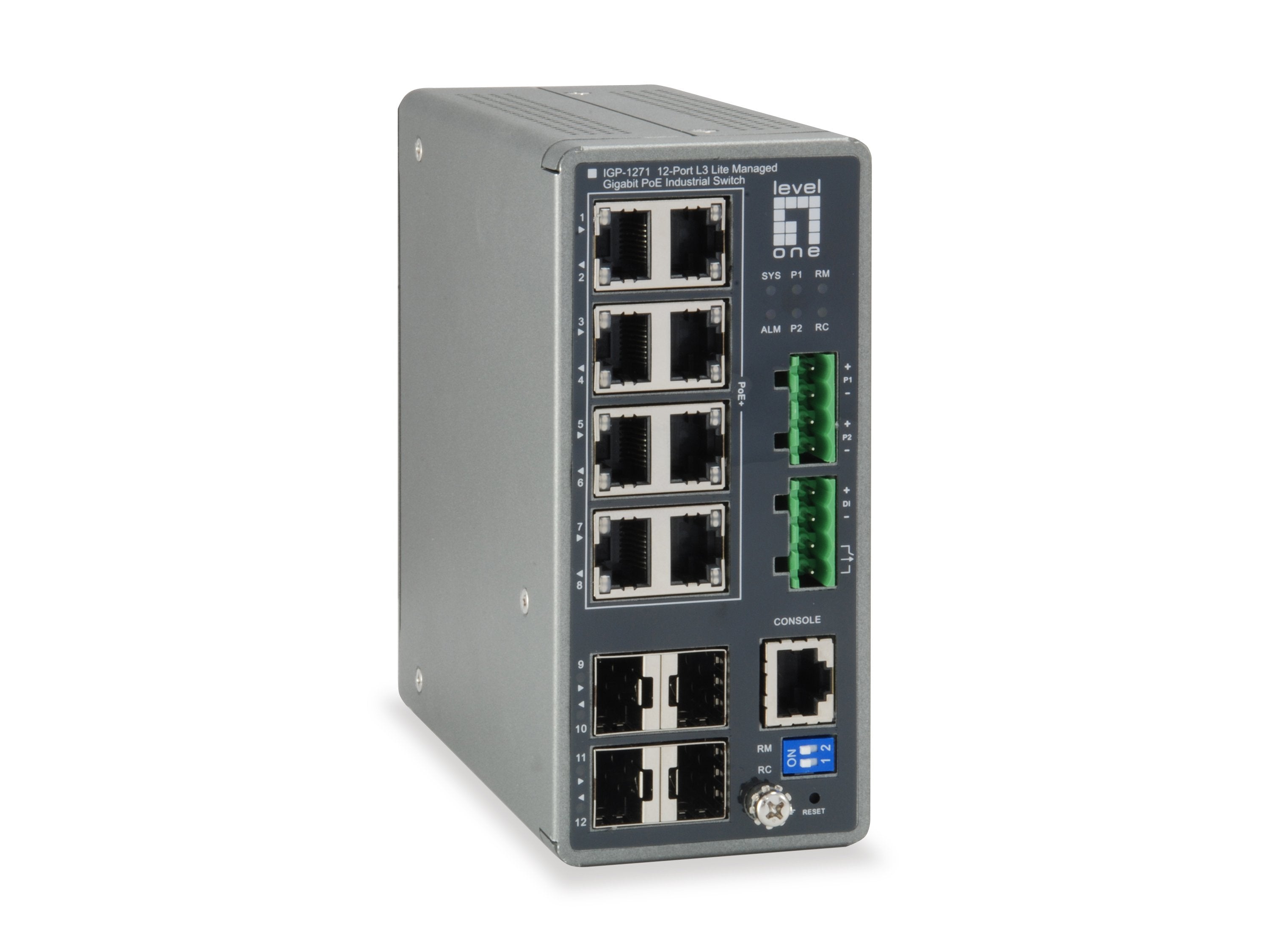 Levelone Switch 8x Ge Igp-1271 4xgsfp 240w 8xpoe