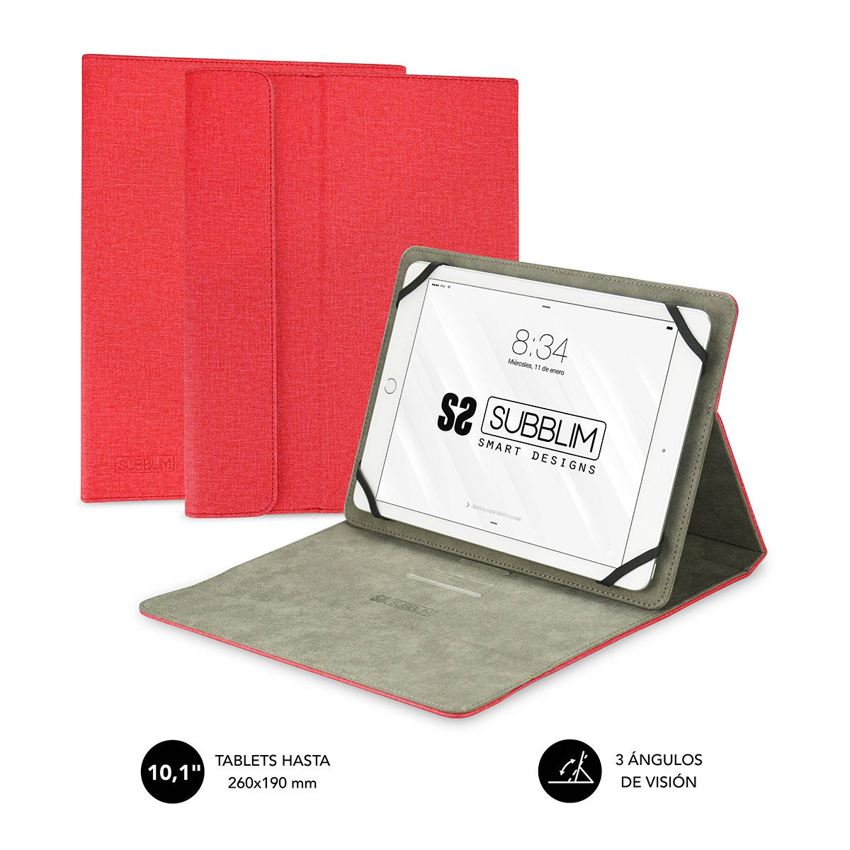 EAN 8436586740801 - SUBBLIM SUB-CUT-1CT002 funda para tablet 25,6 cm (10.1") Folio Rojo imagen 1