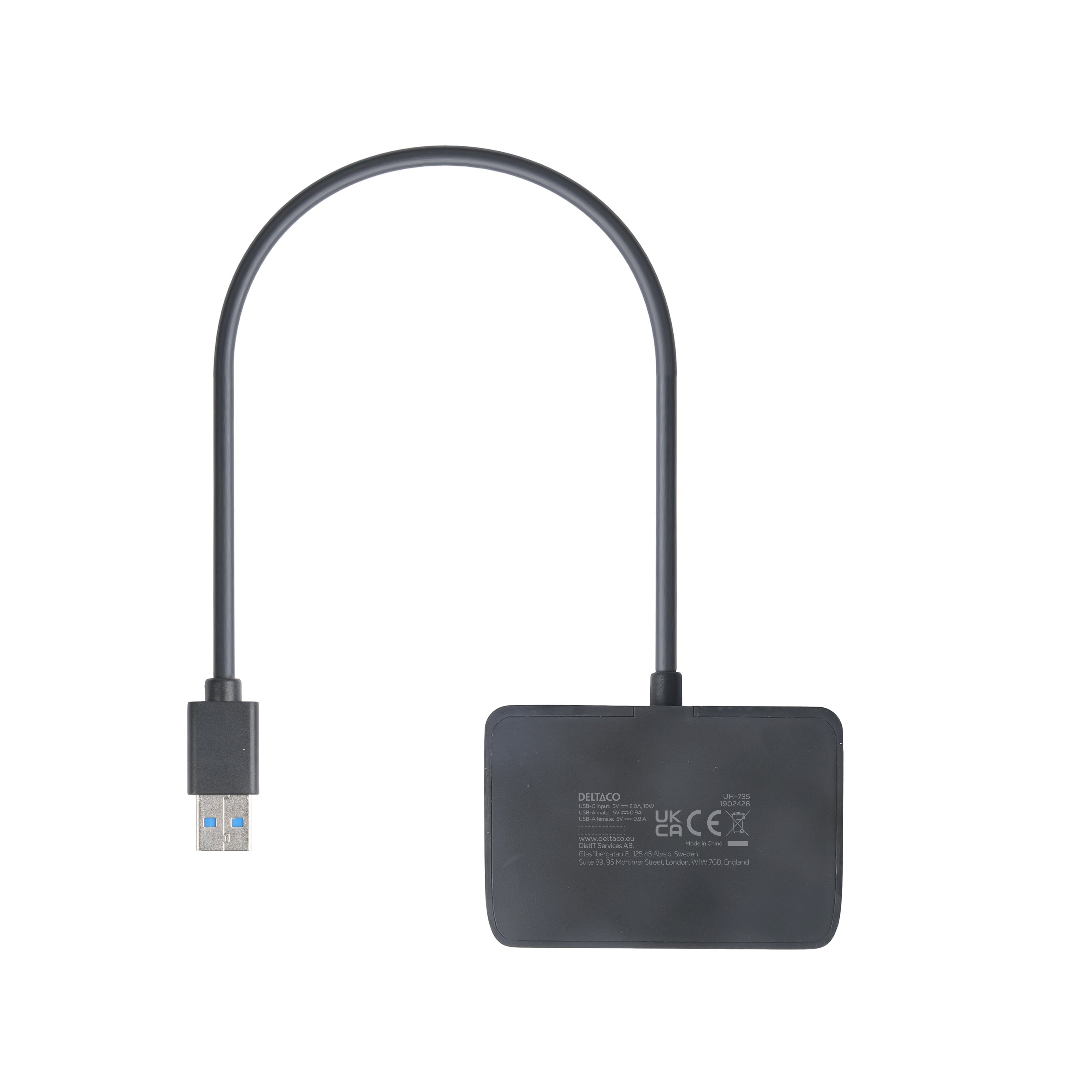 EAN 7333048060662 - Deltaco UH-735 hub de interfaz USB 3.2 Gen 1 (3.1 Gen 1) Type-A 5000 Mbit/s Negro imagen 4