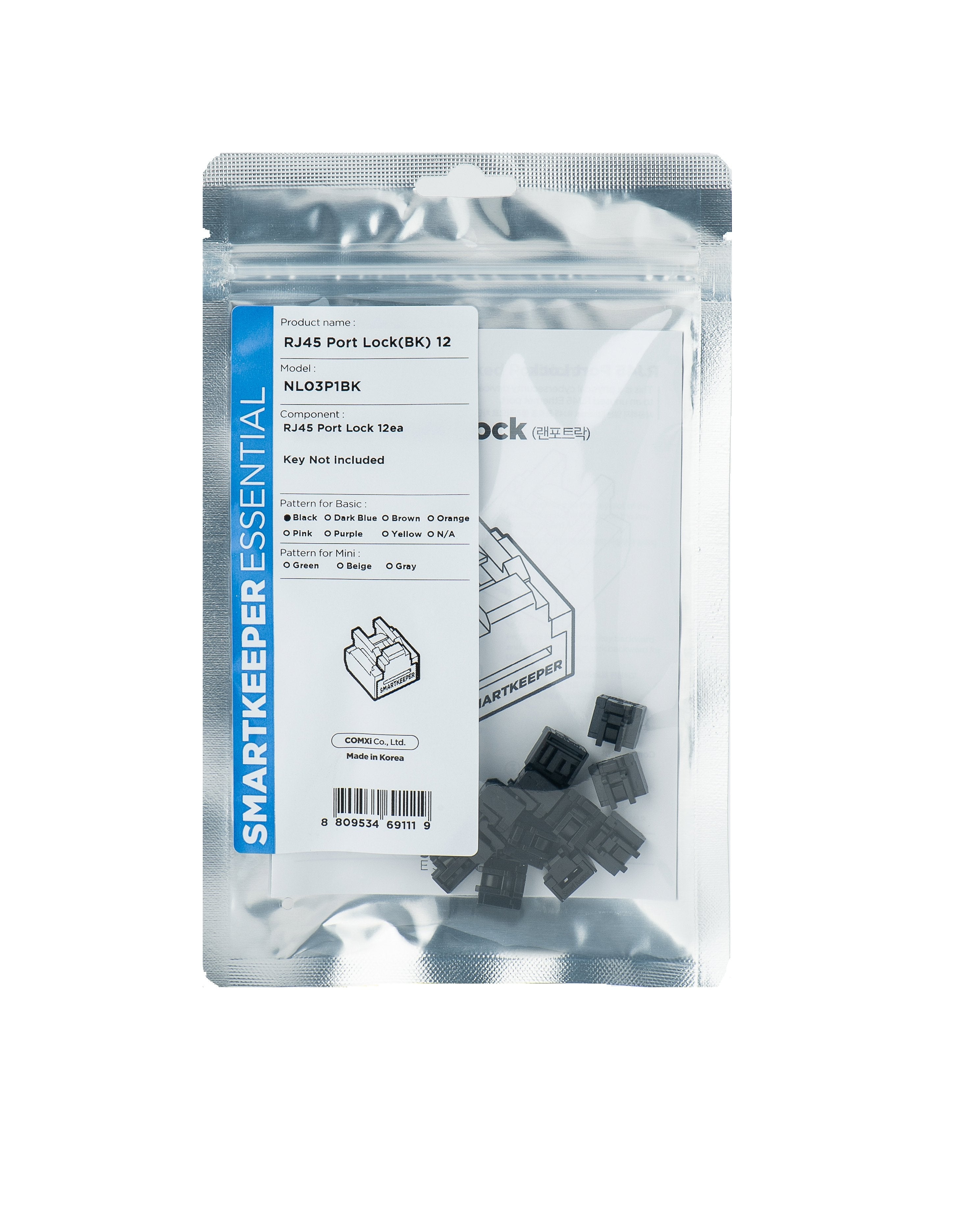 Bloqueador Smartkeeper Basic "Puerto Rj45" Negro 12 Piezas.