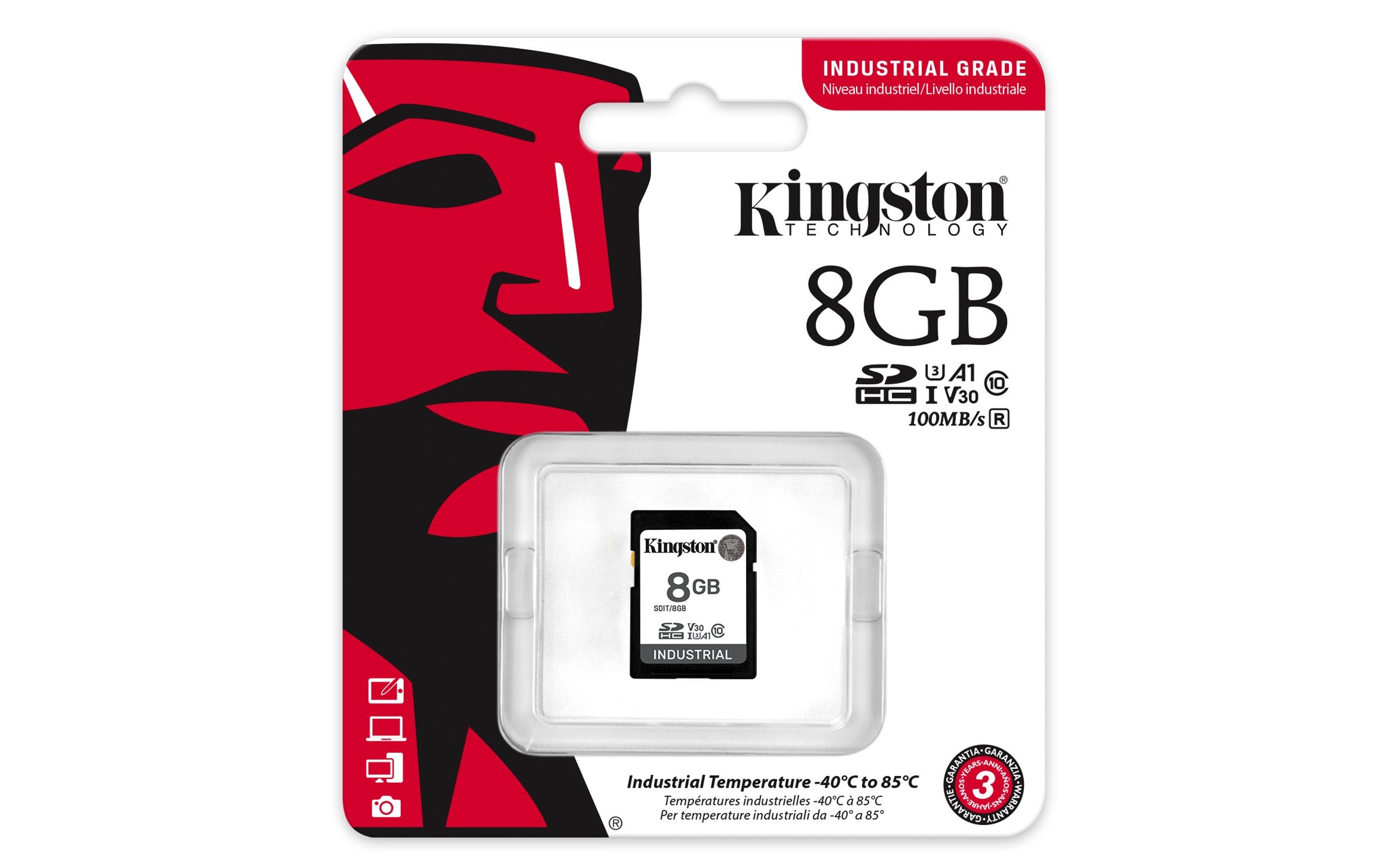 EAN 0740617335484 - Kingston Technology Industrial 8 GB SDXC UHS-I Clase 10 imagen 3