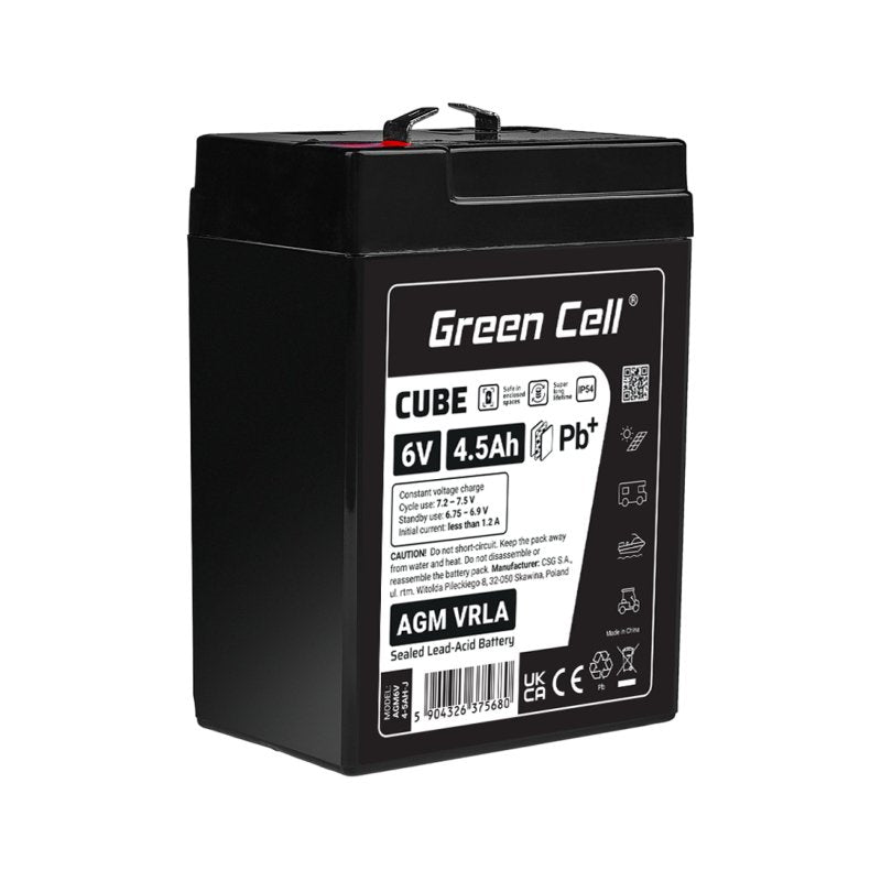 EAN 5904326375680 - Green Cell AGM6V4-5AH-J batería para sistema ups Sealed Lead Acid (VRLA) 6 V 4,5 Ah imagen 1