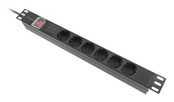 EAN 5901969441772 - Lanberg PDU-06F-0200-BK unidad de distribución de energía (PDU) 6 salidas AC 1U Negro imagen 6