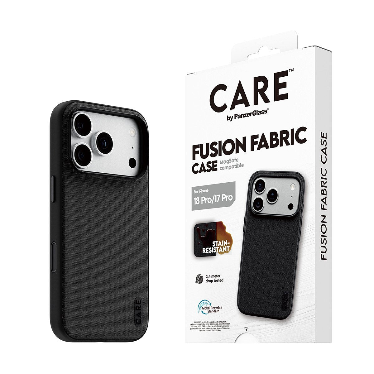 Panzerglass Care Fusion Fabric Case Negro W. Magsafe Iphone 18 Pro/ 17 Pro