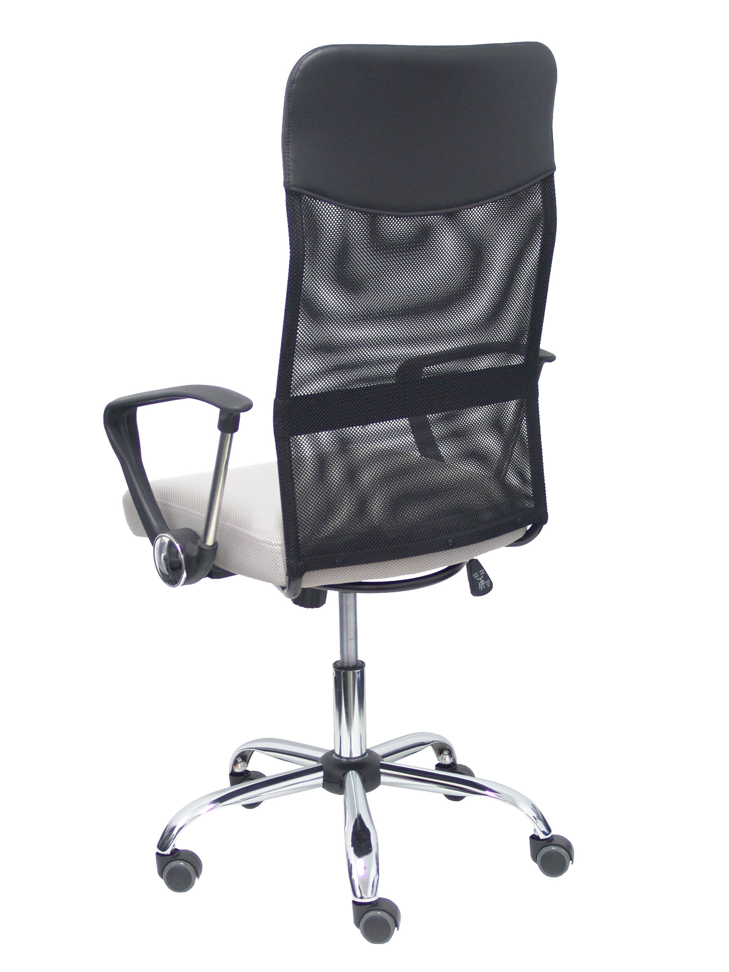 Silla Gontar Respaldo Malla Negro Asiento Gris Cla