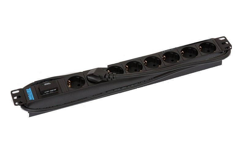Triton Rab-Pd-X08-A1 Regleta 19" 1u 8x Contacto De Protección, Protección Contra Sobretensiones