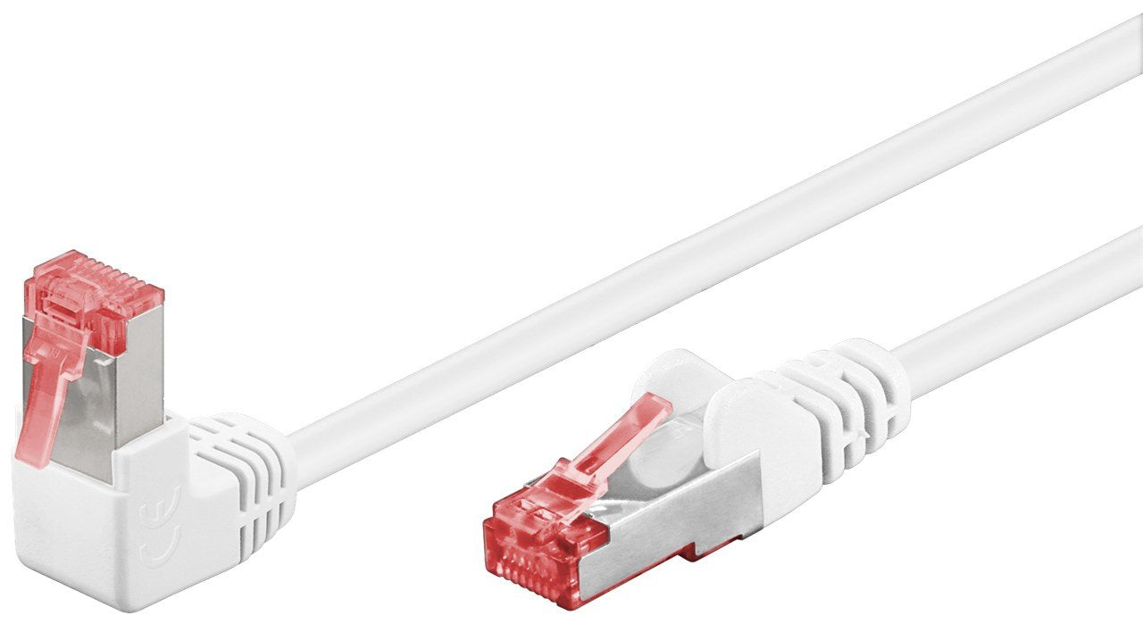 Latiguillo Cat 6, S/Ftp, 1.00 M, Blanco, Cu-Lszh 1 X Conector 90º