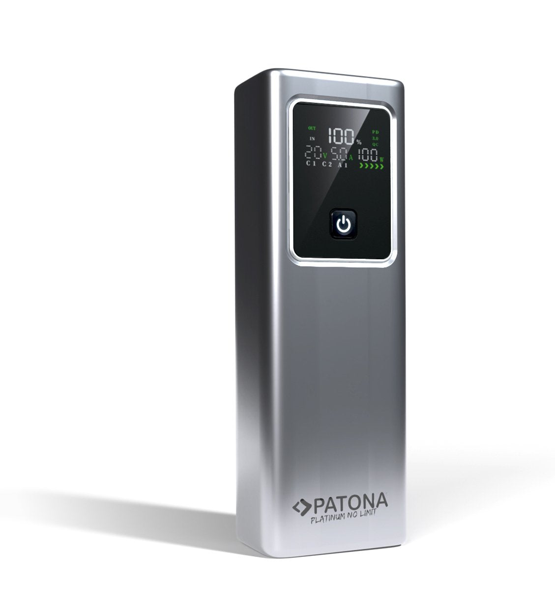 Patona Platinum Powerbank Luxury One Pd100  20000mah  Pd 100w  Usb-C + Usb-A Plateado, Negro