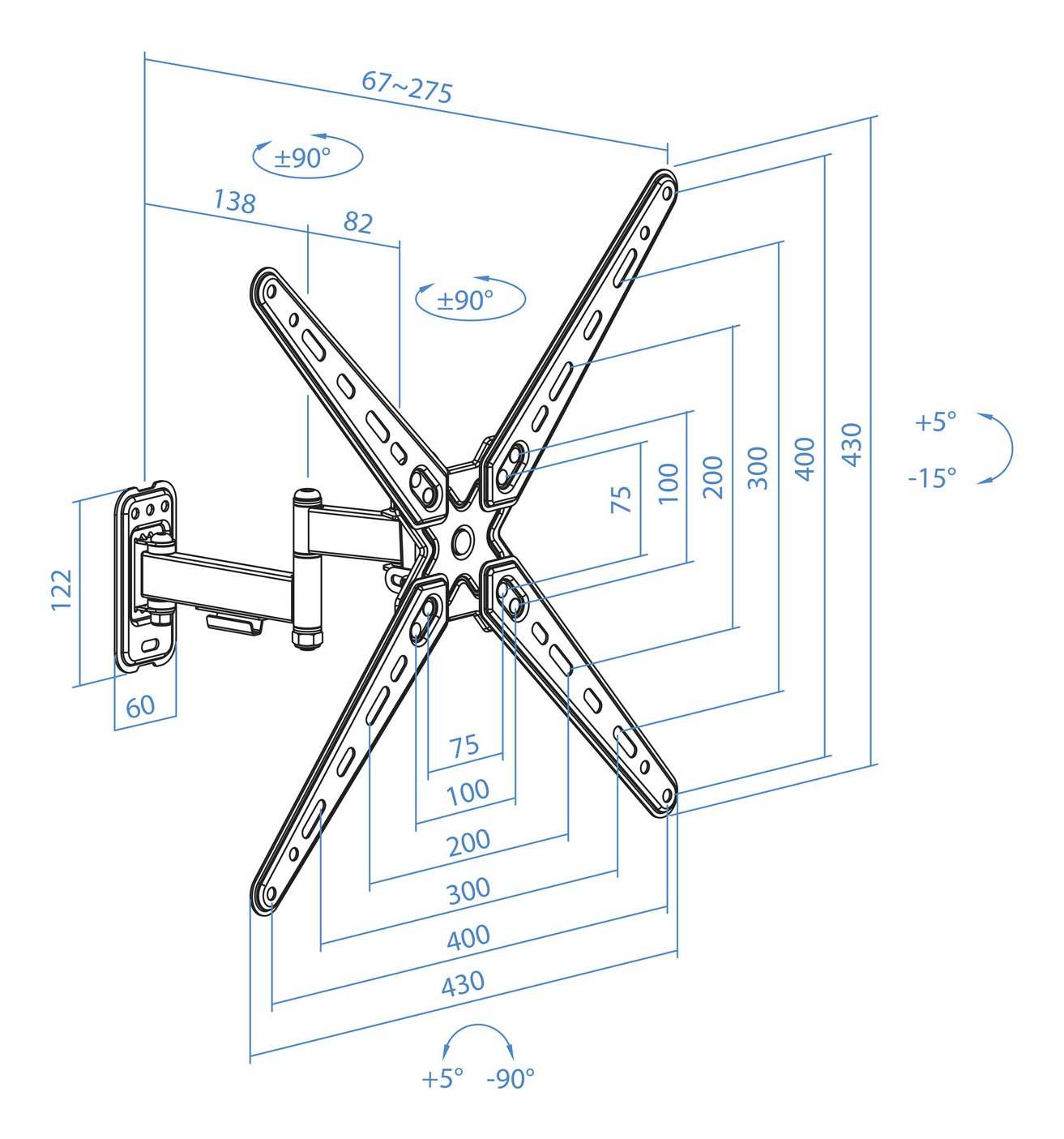 EAN 8433281014534 - TooQ LP1356TN-B soporte para TV 139,7 cm (55") imagen 6