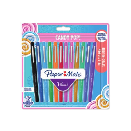 EAN 3501179856162 - Papermate Flair Candy Pop Medio Bolígrafo de gel con tapa Multicolor 12 pieza(s) imagen 1