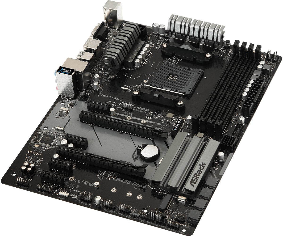 Placa Base Asrock Am4 B450 Pro4 Atx, 4xd4 3200 Sata3 Usb3.1