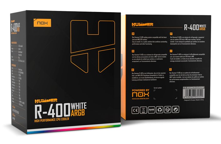 Ventilador Con Disipador Nox Hummer R-400 Argb 12cm