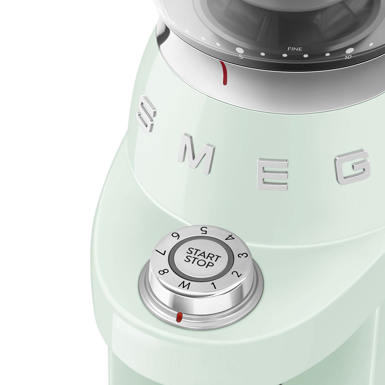 Molinillo De Café Smeg Cgf03pgeu, 15 Grados De Molienda, Depósito De 240 G, 150 W, Verde Claro.