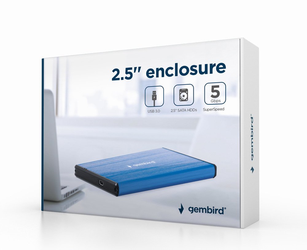 EAN 8716309119818 - Gembird EE2-U3S-3-DB caja para disco duro externo Caja de disco duro (HDD) Azul 2.5" imagen 1