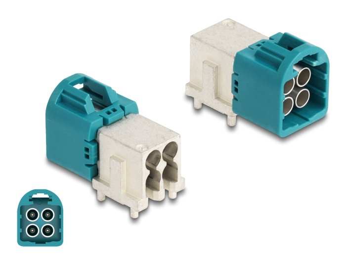Delock 90113 Mini Fakra Z Macho Cuádruple Acodado Tipo-A Para Circuito Impreso