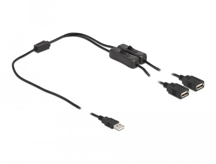 Delock Cable Usb Typ-A Stecker Zu 2 X Usb Typ-A Buchse Mit Schalter 1 M