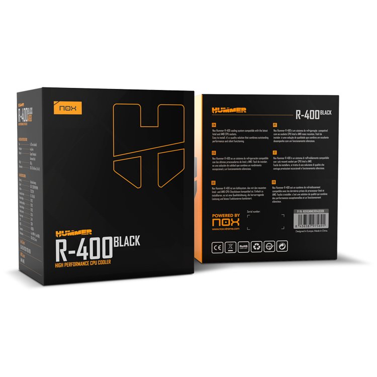 Ventilador Con Disipador Nox Hummer R-400 12cm