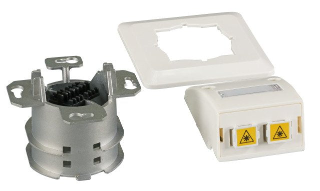 Efb Fo Datendose Up, 2 Sc-S Kupplungen Om3 Mit Shutter, Integrierter Spleihalter