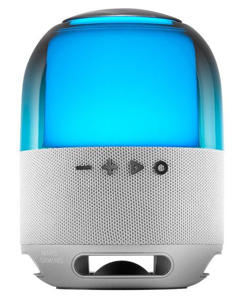 Altavoz Bluetooth Rgb Ms-Flow 360º Blanco Mars Gaming 15w/ Bluetooth 5.3, Microsd/ Iluminación Rgb 360º/ Batería De 2000mah