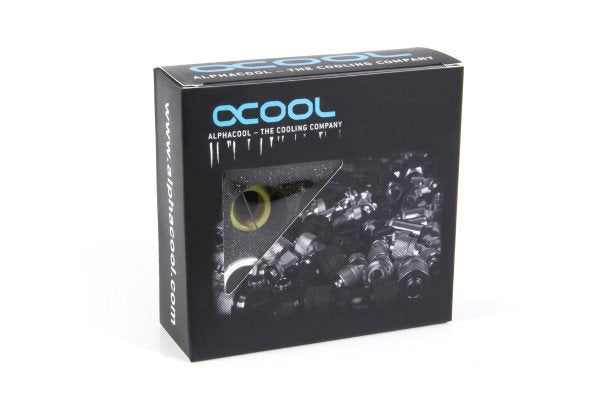 Alphacool Eiszapfen Pro Anschluss 16mm Hardtube Fitting G1/4, 6-Pack - Blanco