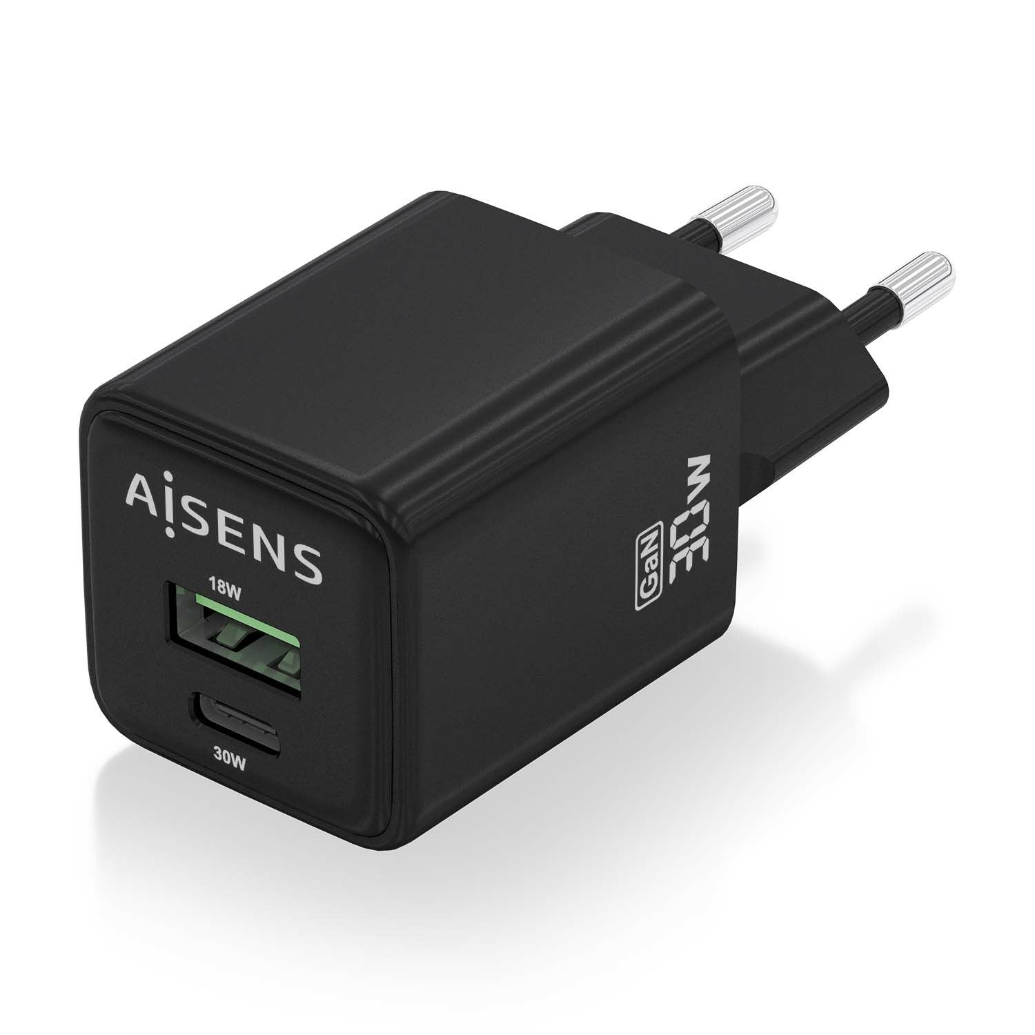 EAN 8435739901298 - AISENS ASCH-30W2P038-BK cargador de dispositivo móvil Universal Corriente alterna Carga rápida Interior imagen 2