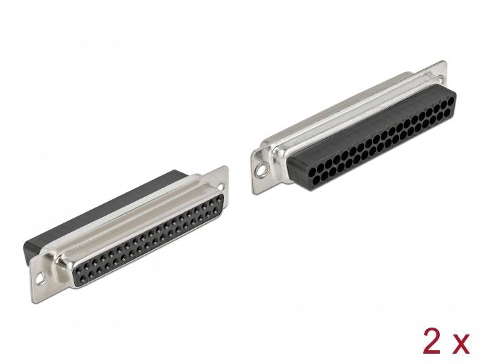 D-Sub 37 Pin Crimp Buchse, Metall, 2 Stück