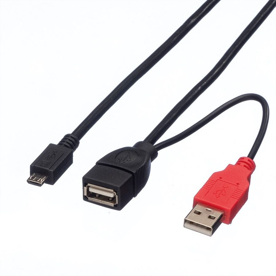 Roline Usb 2.0 Y-Cable 2x Typ A St Bu - Micro B St 1m