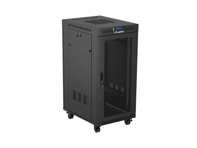 Lanberg Rack Cabinet 19" Free-Standing 24u 600x800 Flat Pack With Mesh Door Lcd Negro V2