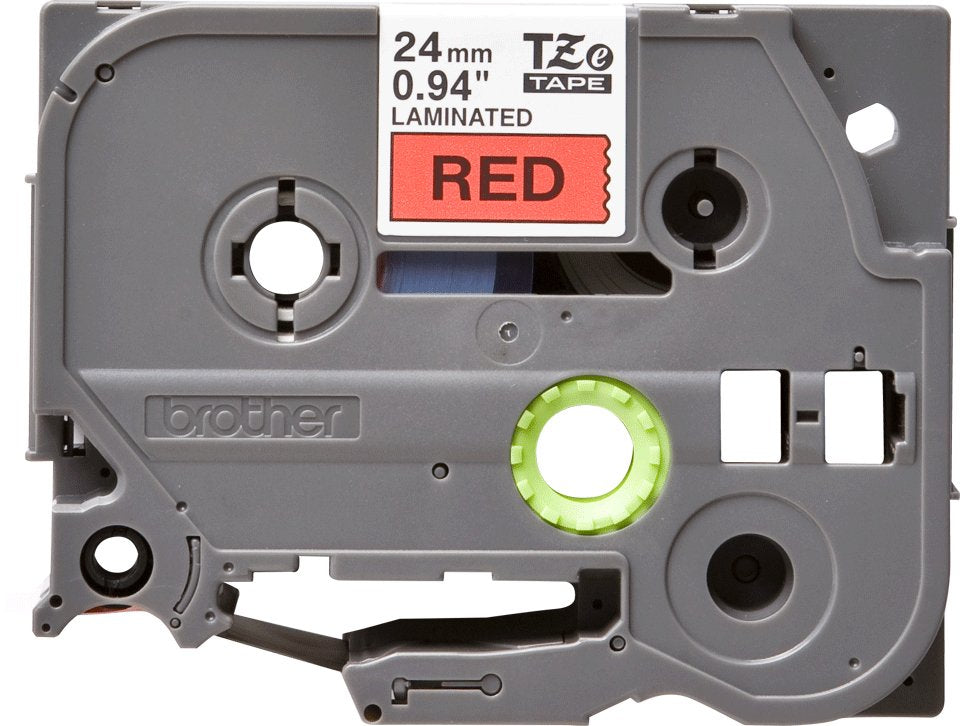 Brother Cinta Rotuladora Laminada Rojo Sobre Negro De 24mm