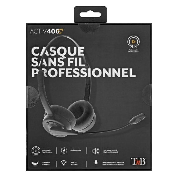 Auricular Tnb Activ 400s Bluetooth Estéreo Profesional - Negro