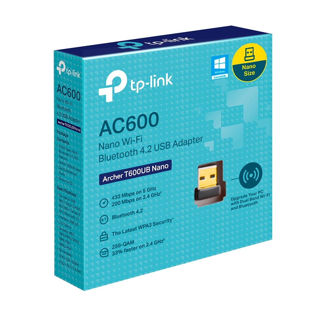 Tp-Link Archer T600ub Nano Ac600 Nano Dual Band Wi-Fi Bluetooth 4.2 Usb Adapter