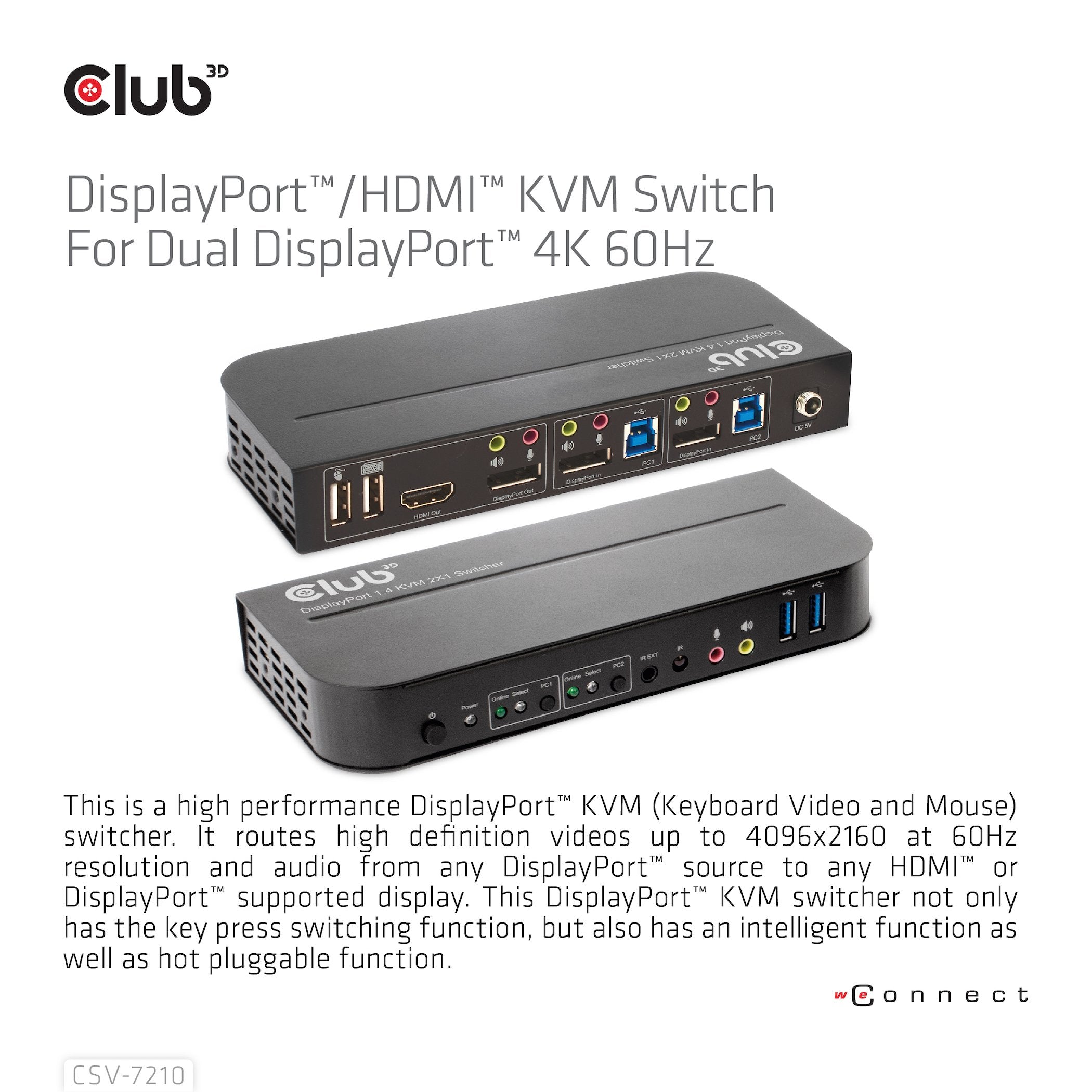 EAN 8719214472238 - CLUB3D CSV-7210 interruptor KVM Negro imagen 8