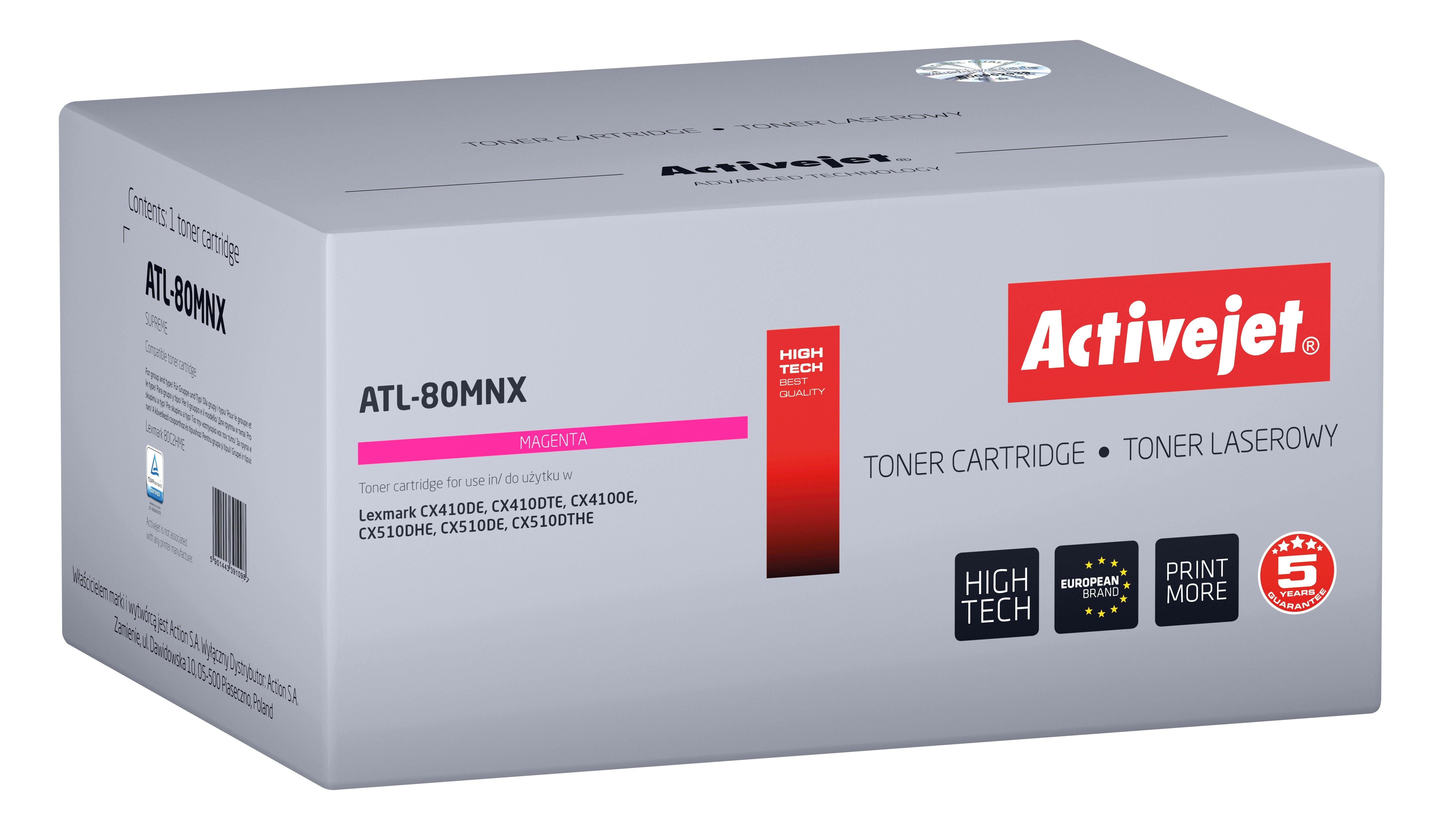 EAN 5901443391098 - Activejet ATL-80MNX cartucho de tóner 1 pieza(s) Compatible imagen 1