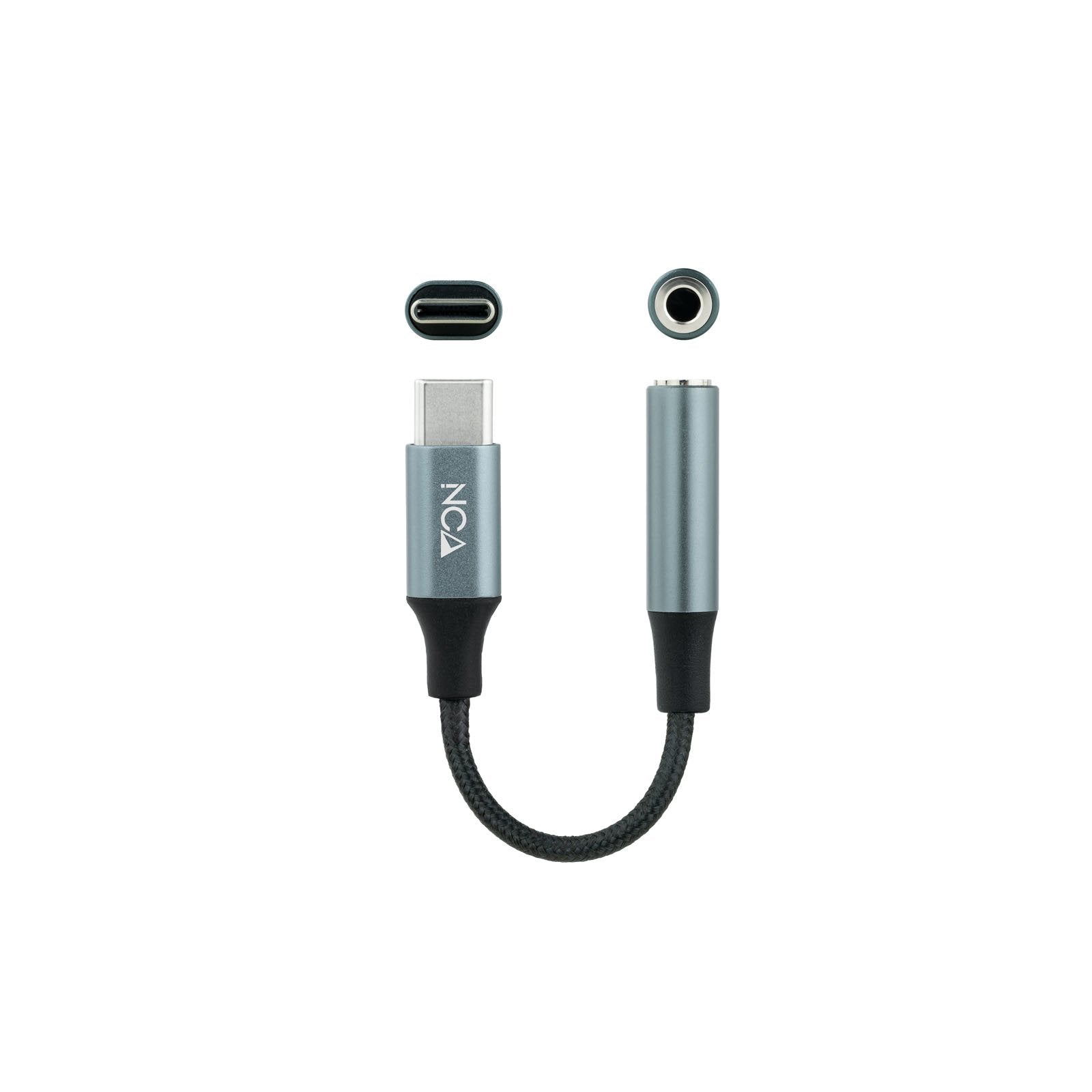 EAN 8433281012202 - Nanocable 10.24.1204 cable de audio 0,11 m 3,5 mm USB C Negro, Gris imagen 2