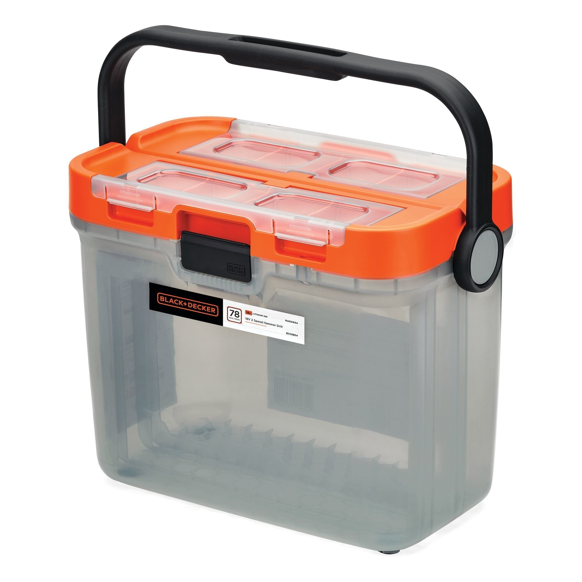Taladro Combinado A Batería Black+Decker Bcksb04, 18 V Naranja/Negro, 2 Baterías De Iones De Litio De 1,5 Ah, Caja De Almacenamiento, Juego De Accesorios De 78 Piezas Bcksb04-Qw
