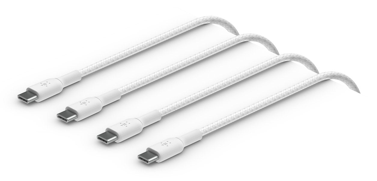 1x2 Belkin Braided Pvc Cable 1m Usb-C/Usb-C Wh. Cab004bt1mwh2pk