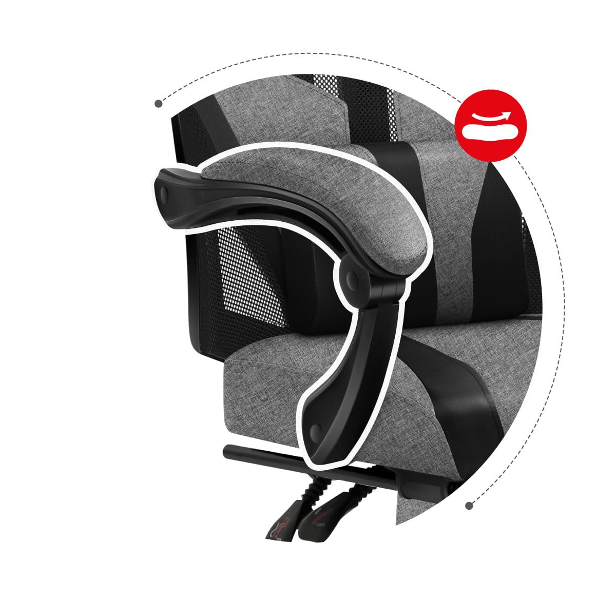 EAN 5903796010817 - Huzaro Combat 5.0 Silla para videojuegos de PC Asiento de malla Negro, Gris imagen 13