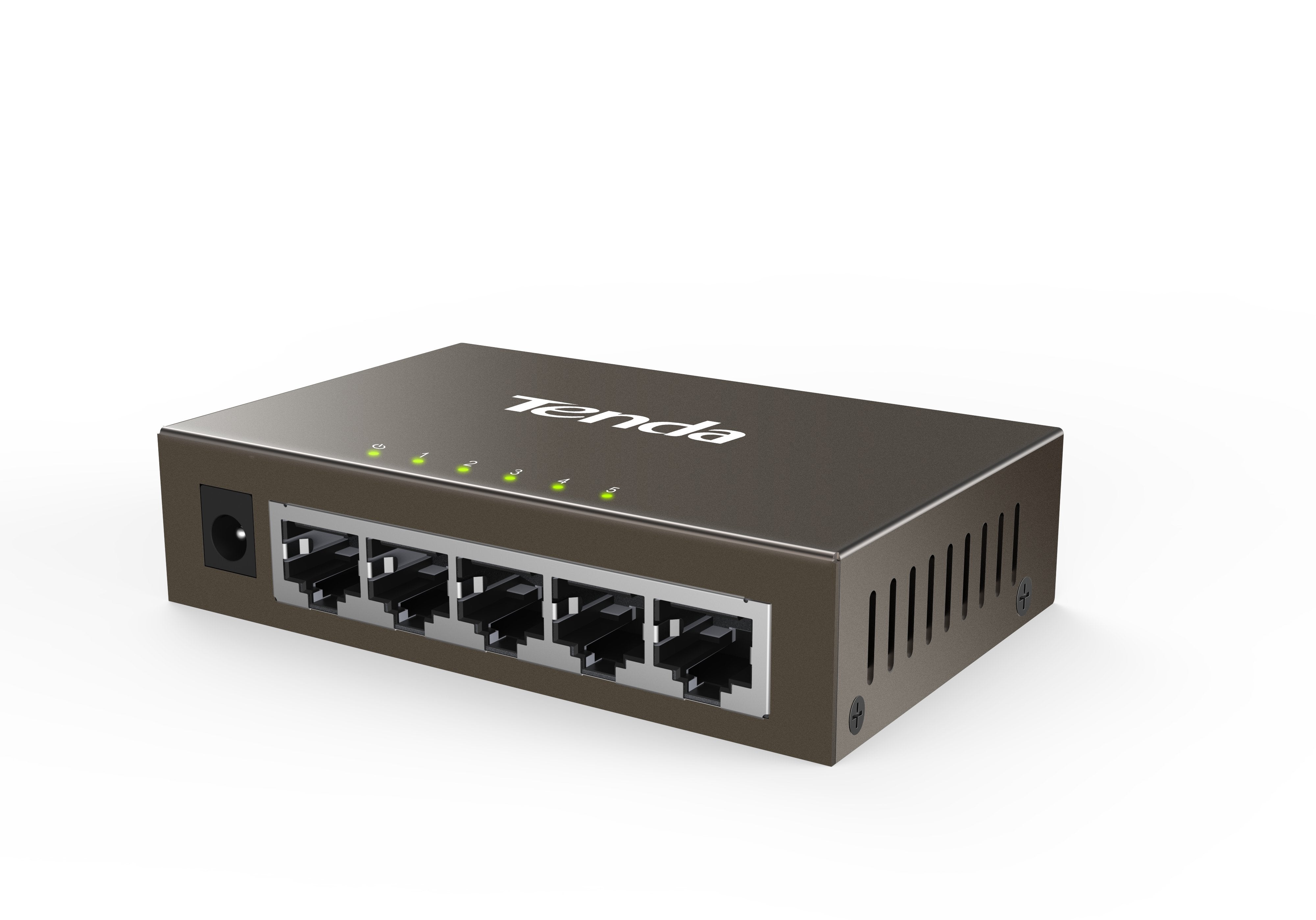 Tenda Switch Teg1005d 5 Puertos 10/100/1000 Auto Mdi/Mdix 5v / 0.6a Tamaño Reducido Carcasa De Acero Sobremesa/Montaje Pared