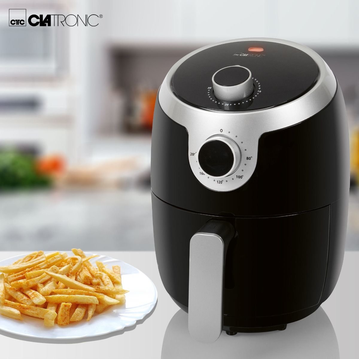 EAN 4006160639643 - Clatronic FR 3769 H Sencillo 1,8 L Independiente 1000 W Freidora de aire caliente Negro, Acero inoxidable imagen 6