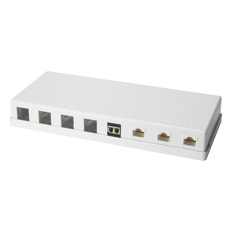 Logilink- Caja De Montaje En Superficie Keystone 8 Puertos Utp, Blanco, En Blanco