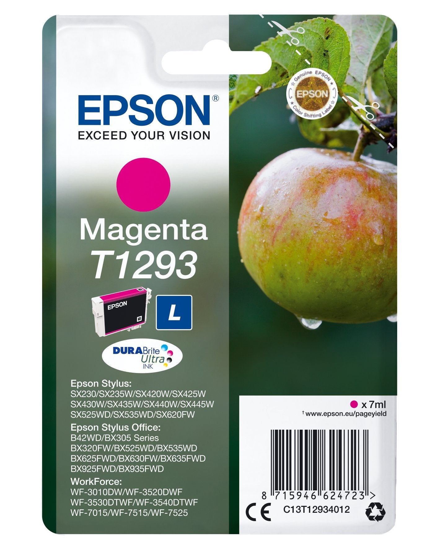 Tinta Original Epson T1293 Magenta Para Stylus Office Bx305f,Bx305fw,Bx305fw,Bx635fwd,Bx935fwd, Sx4