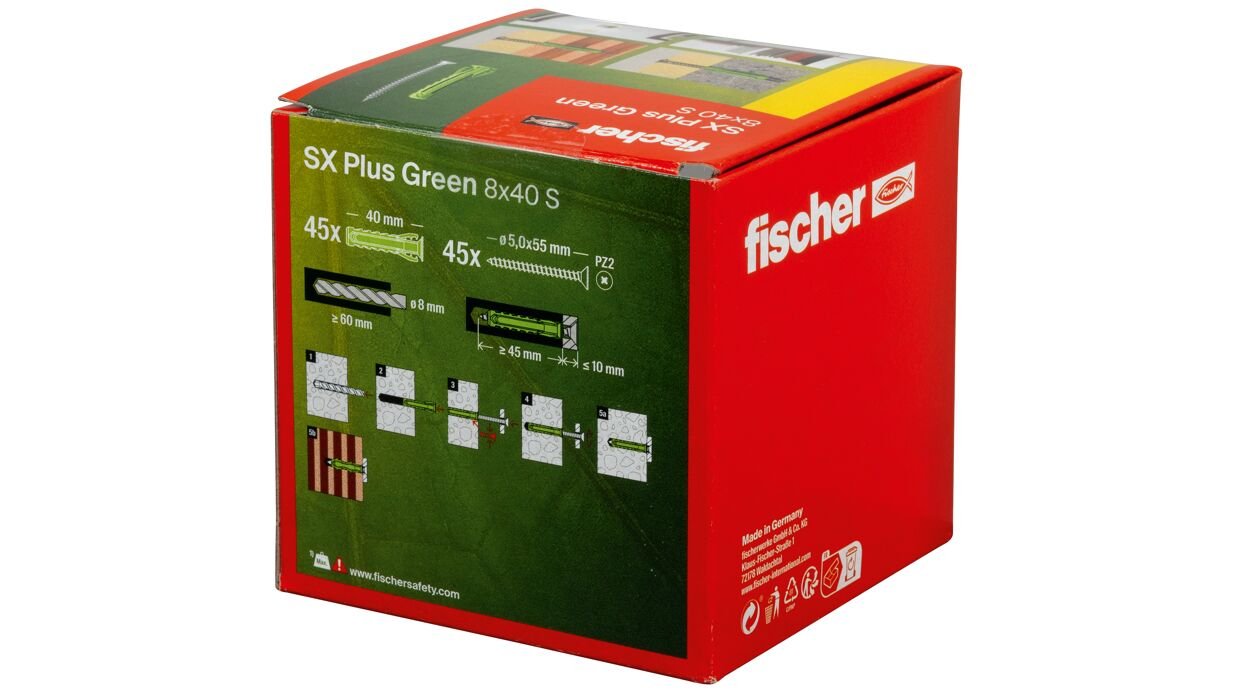 EAN 4048962481402 - Fischer 567814 tornillo de anclaje y taco 45 pieza(s) Juego de enchufes de pared y tornillos 40 mm imagen 3