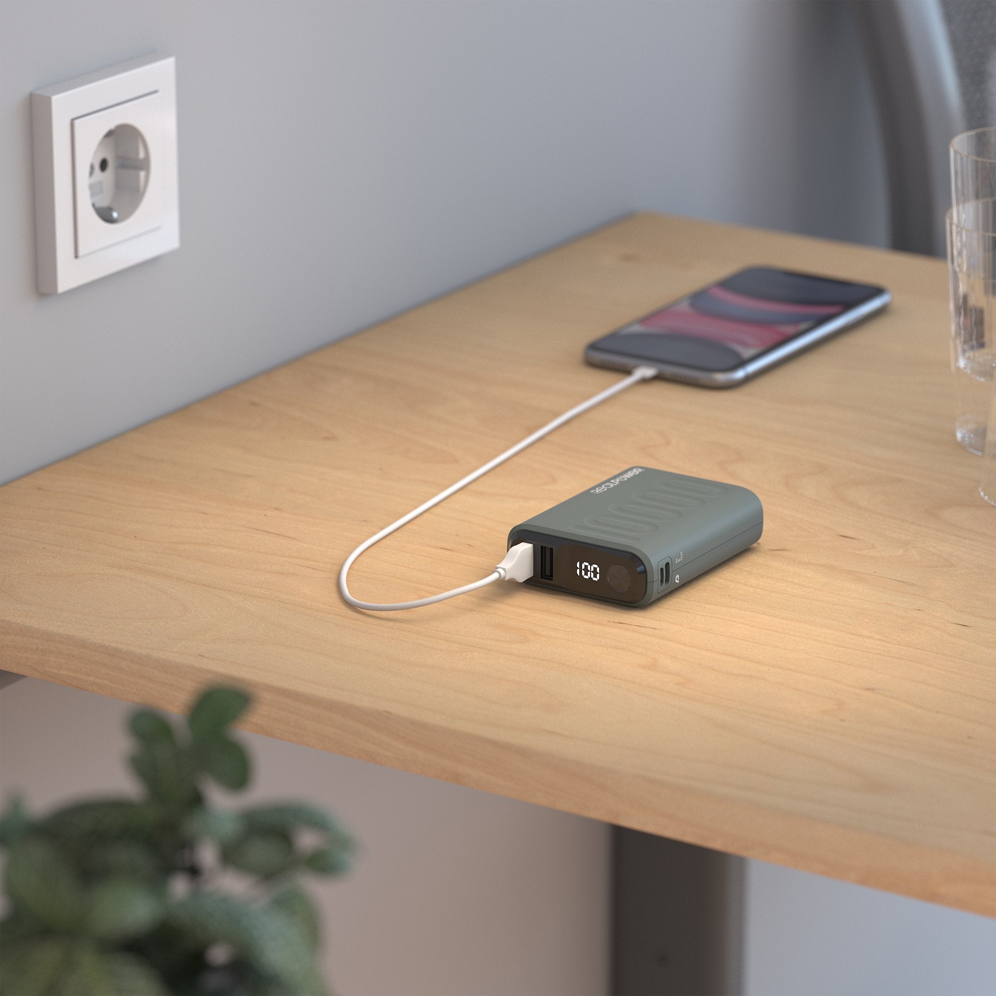 Powerbank Realpower Pb-10000 Pd + Verde Medianoche