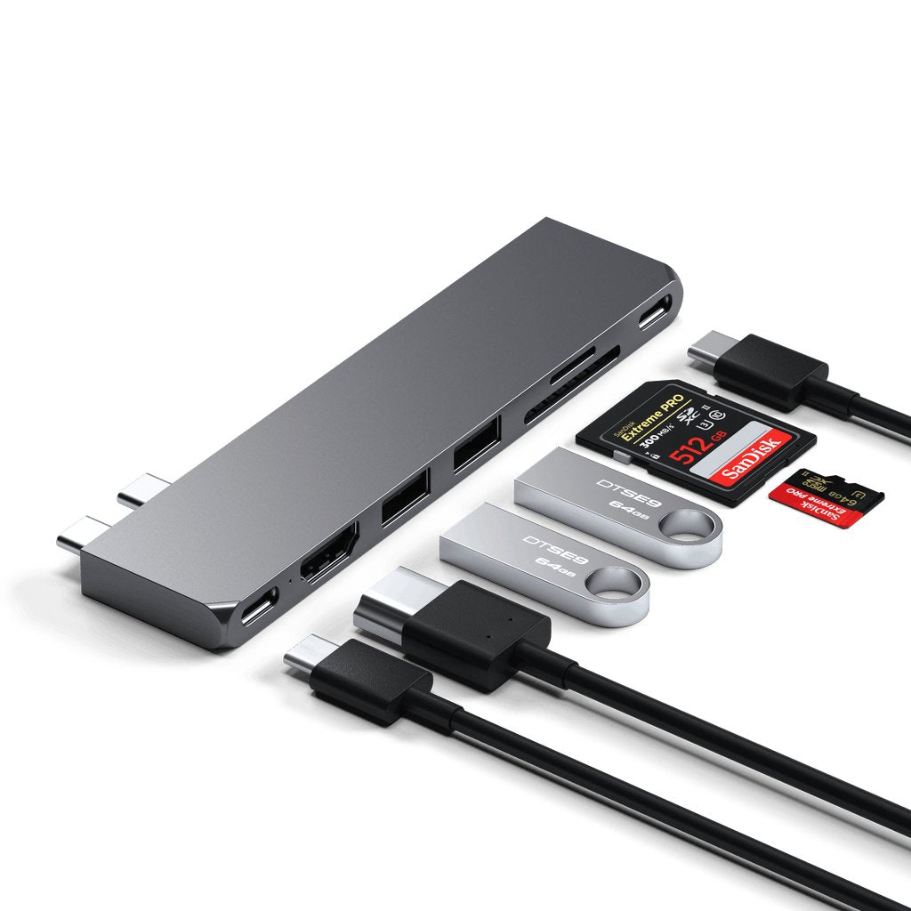 Satechi St-Hucphsm Base Para Portátil Y Replicador De Puertos Acoplamiento Usb 3.2 Gen 2 (3.1 Gen 2) Type-C Gris