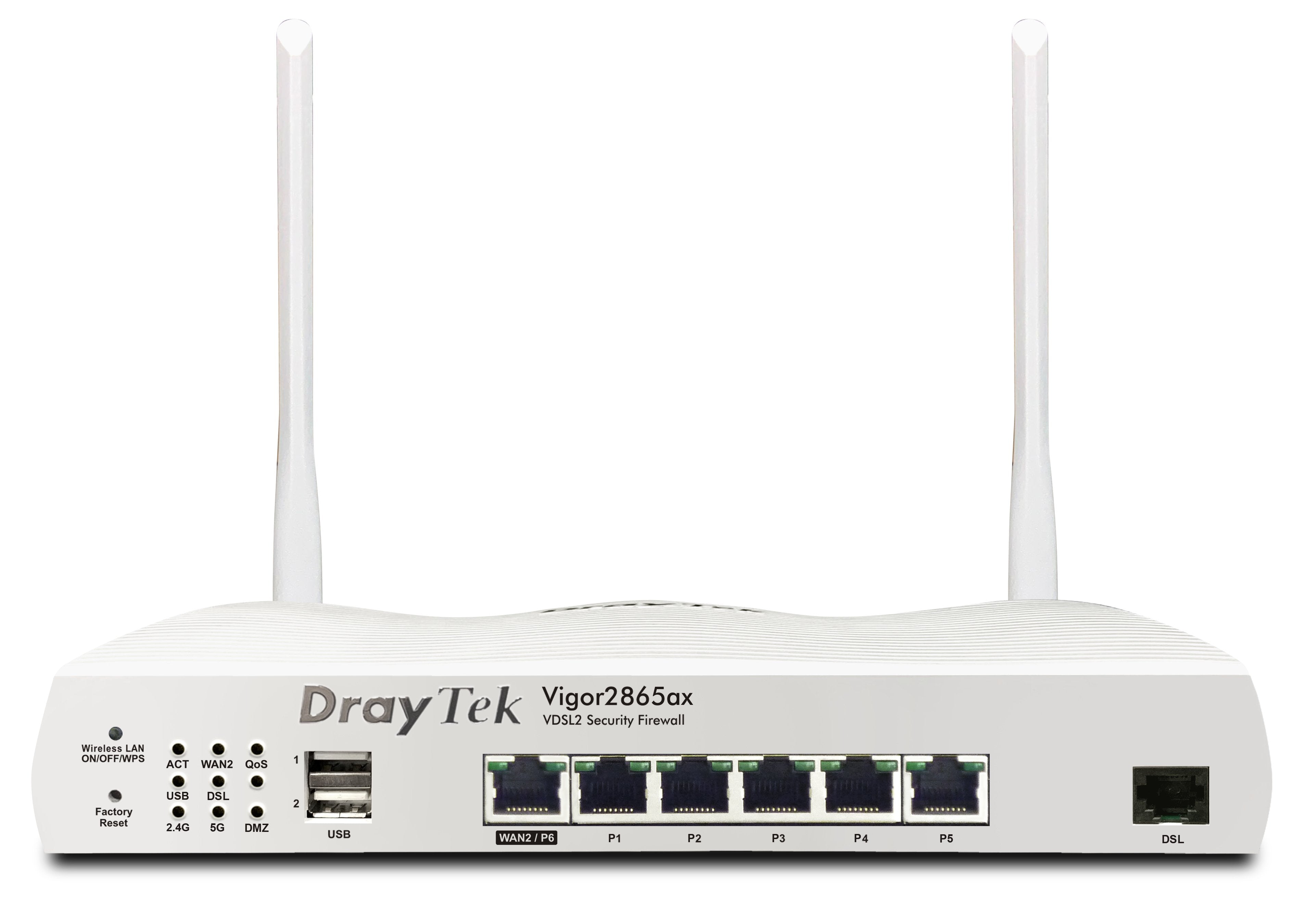 Draytek Vigor 2865ax Router Inalámbrico Gigabit Ethernet Doble Banda (2,4 Ghz 5 Ghz) Blanco
