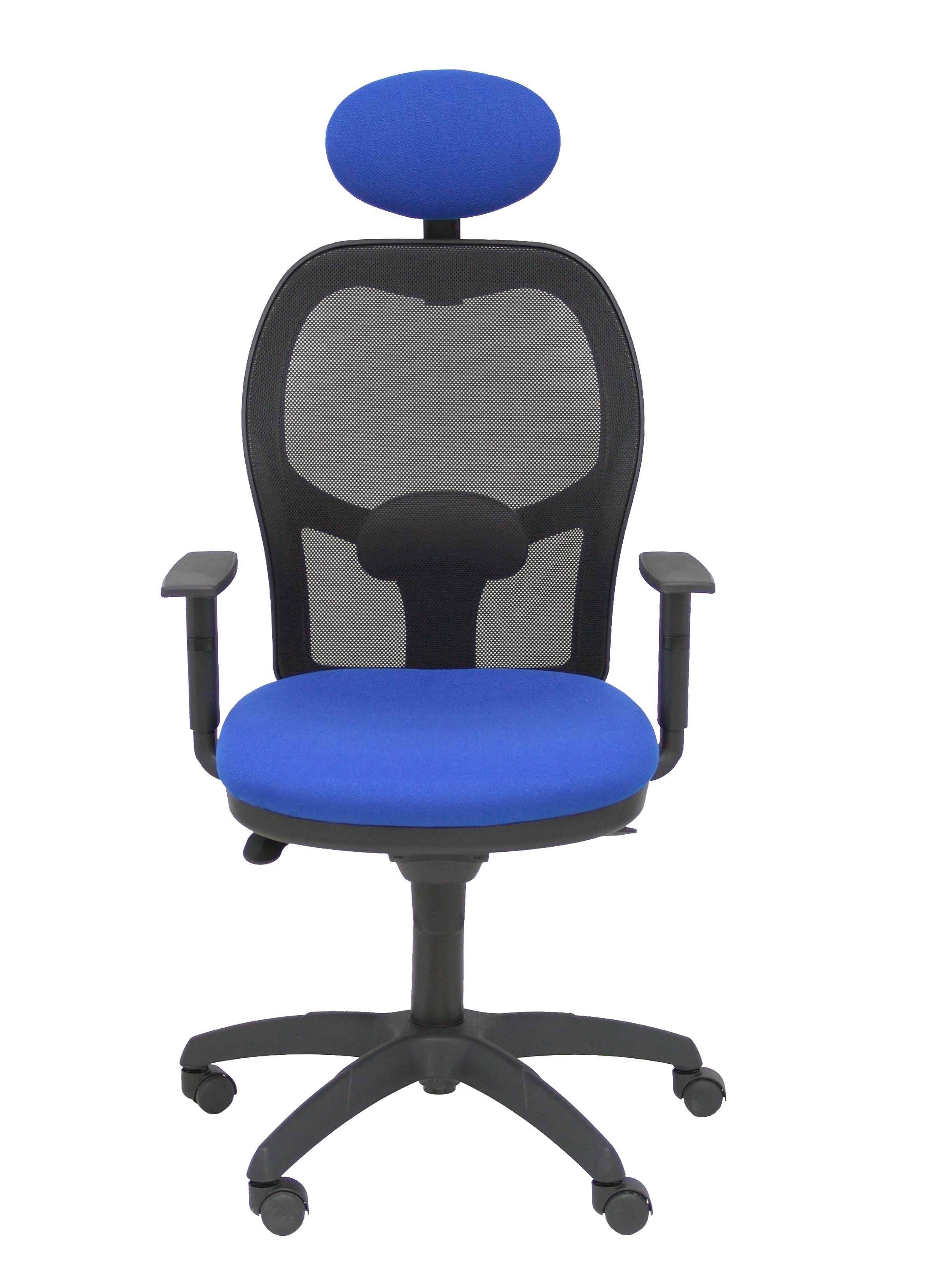 Silla Jorquera Malla Negra Asiento Bali Azul Con