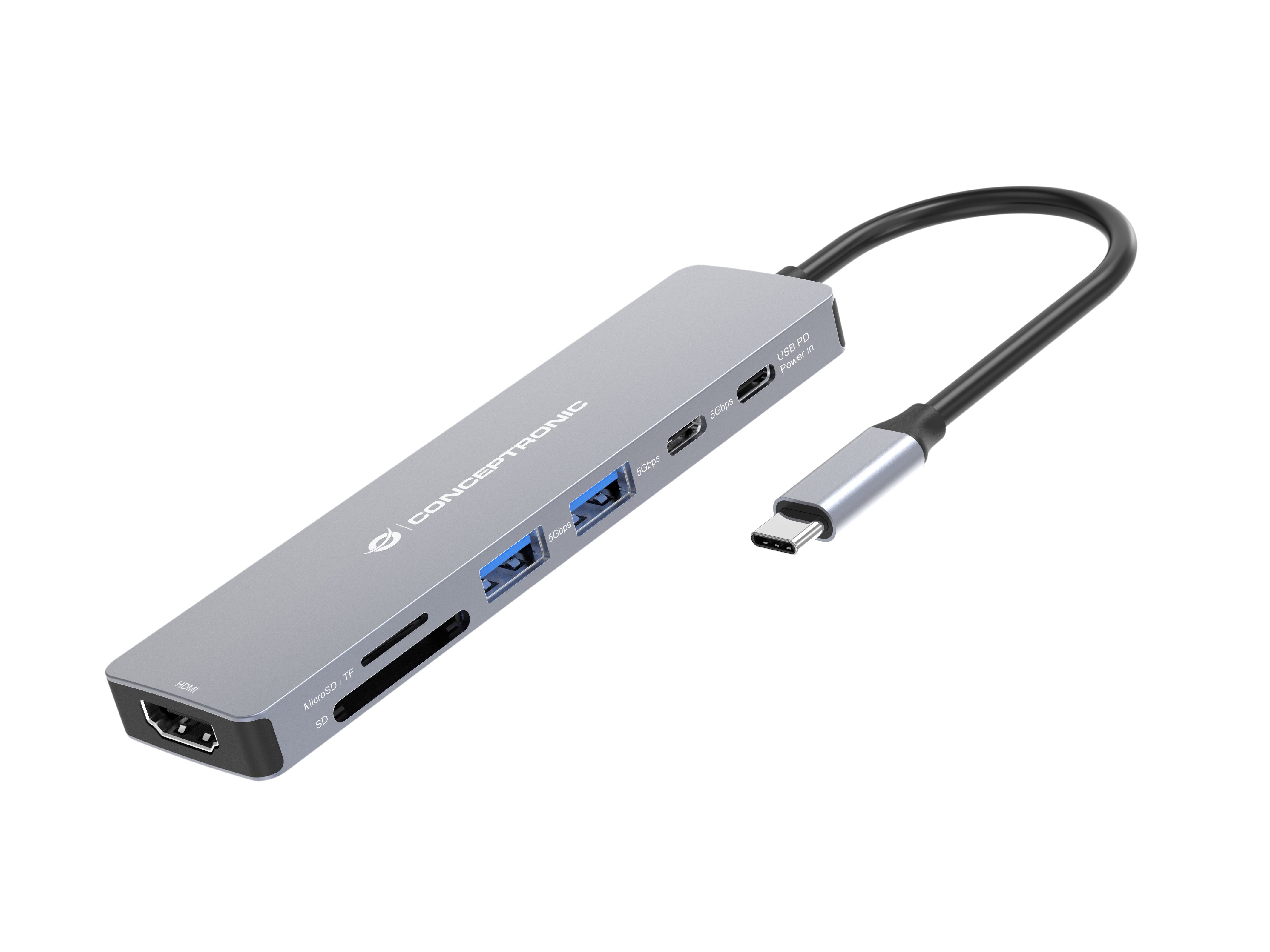 EAN 4015867238912 - Conceptronic DONN28G base para portátil y replicador de puertos Alámbrico USB 3.2 Gen 1 (3.1 Gen 1) Type- imagen 3