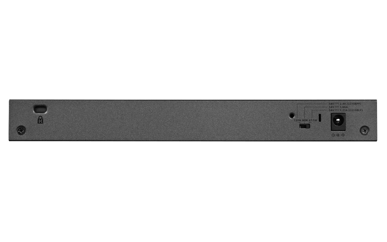EAN 0606449134971 - NETGEAR GS108LP No administrado Gigabit Ethernet (10/100/1000) Energía sobre Ethernet (PoE) 1U Negro, Gri imagen 7